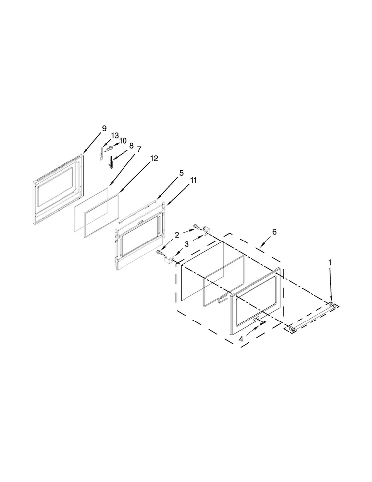 Lower Door Parts Diagram and Parts List for KFDD500ESS02  KitchenAid Range