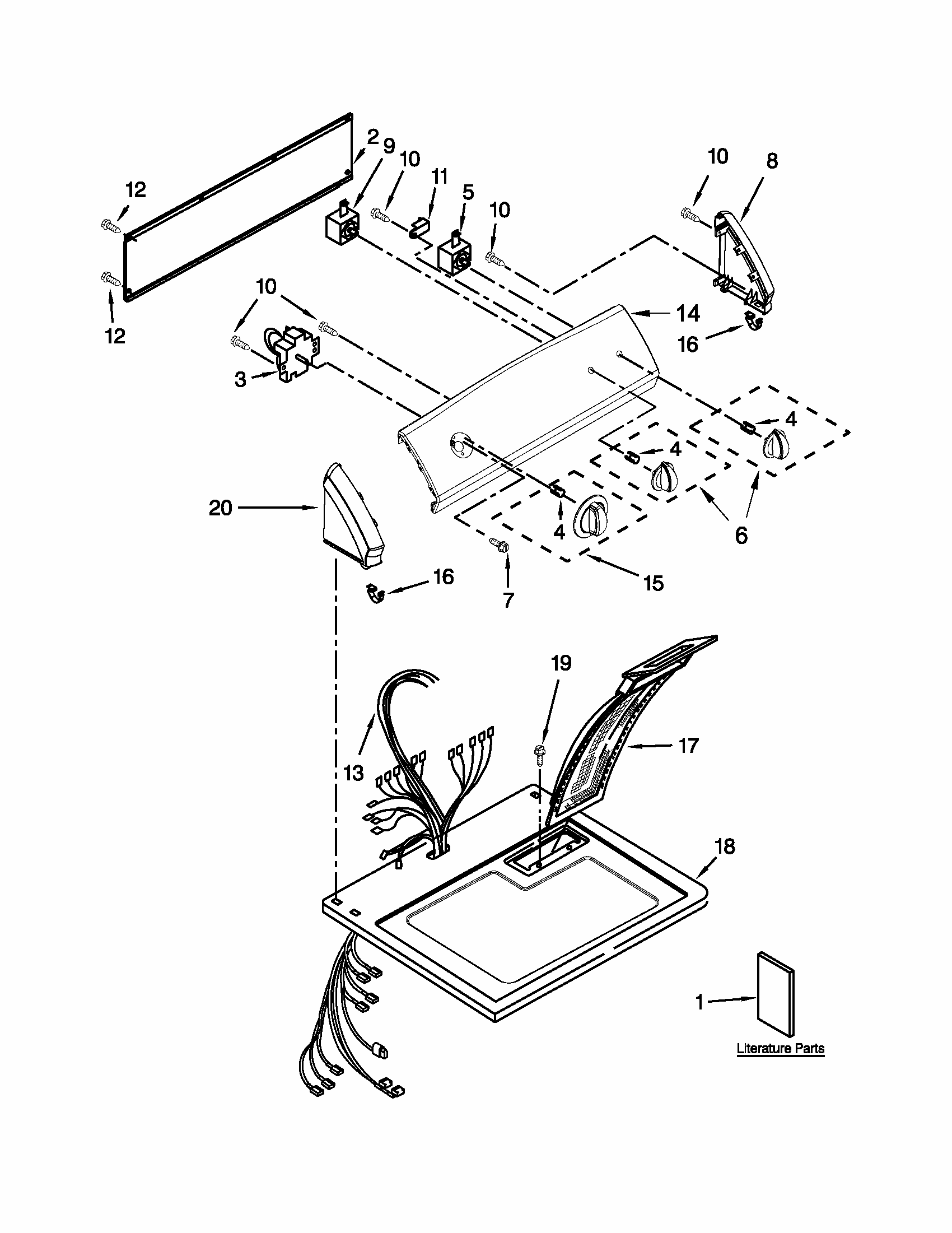 Cabinet Parts Diagram and Parts List for 11071262312  Kenmore Dryer