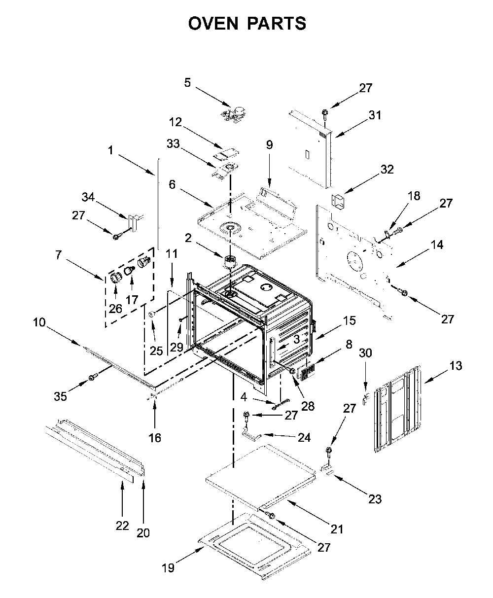 Oven parts Diagram and Parts List for WOS31ES7JS01  Whirlpool Wall Oven