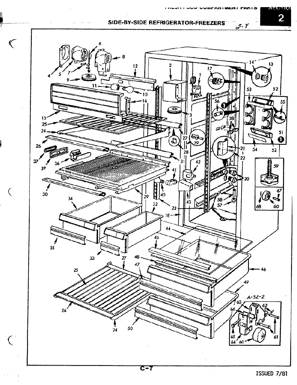 03 - Fresh Food Compartment Diagram and Parts List for RC24BY-3AW  Whirlpool Refrigerator