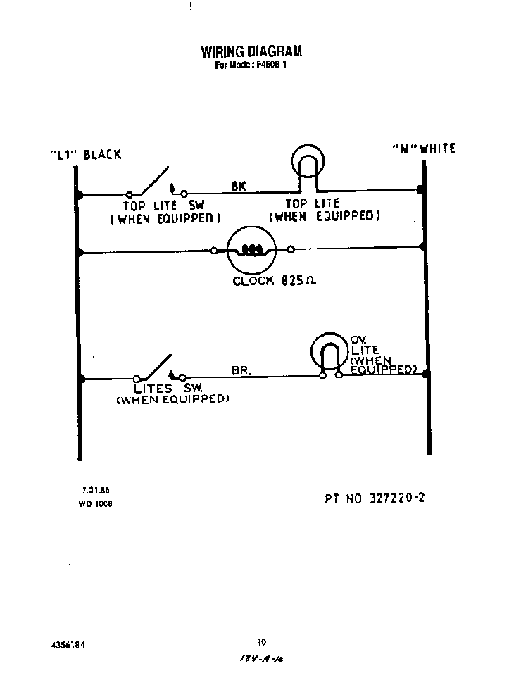 Wiring Diagram Diagram and Parts List for F4508*1  Roper Range