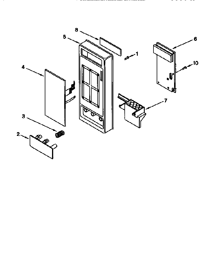 Control Panel Diagram and Parts List for MT1135SGZ0  Whirlpool Microwave
