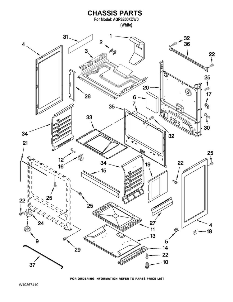 Chassis Parts Diagram and Parts List for AGR3300XDW0  Estate Range