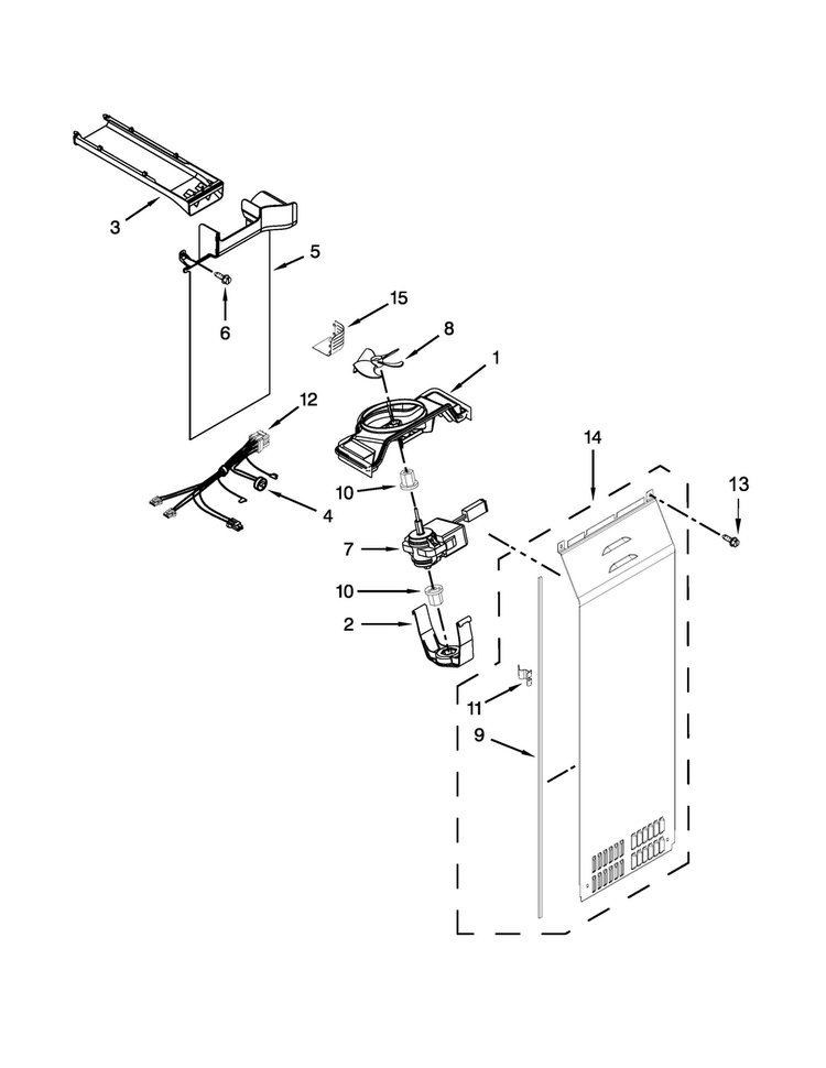 Air Flow Parts Diagram and Parts List for WRS973CIDM00  Whirlpool Refrigerator