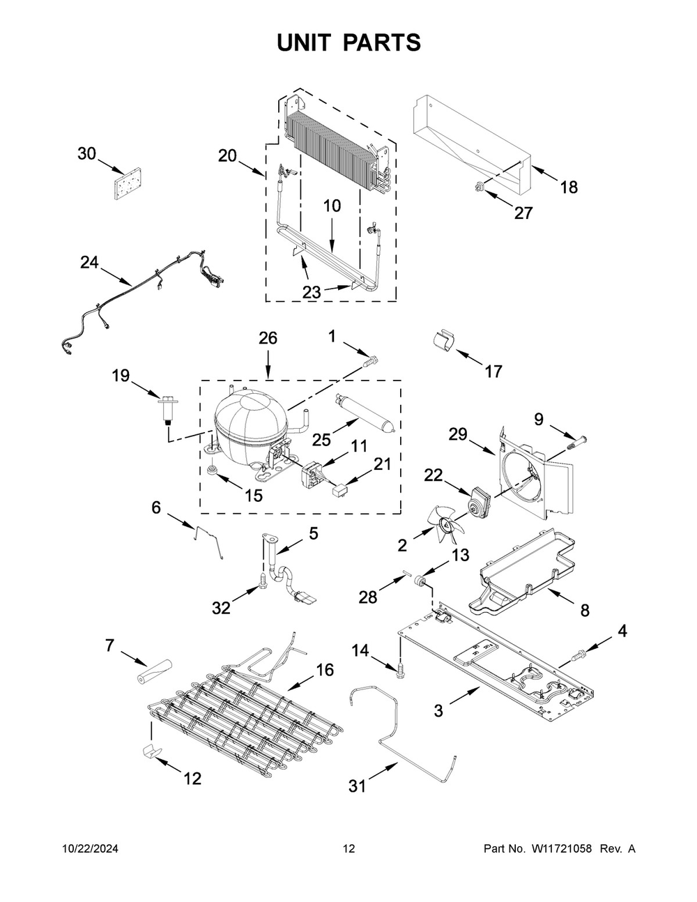 07 - Unit Parts Diagram and Parts List for WRF767SDHZ05  Whirlpool Refrigerator