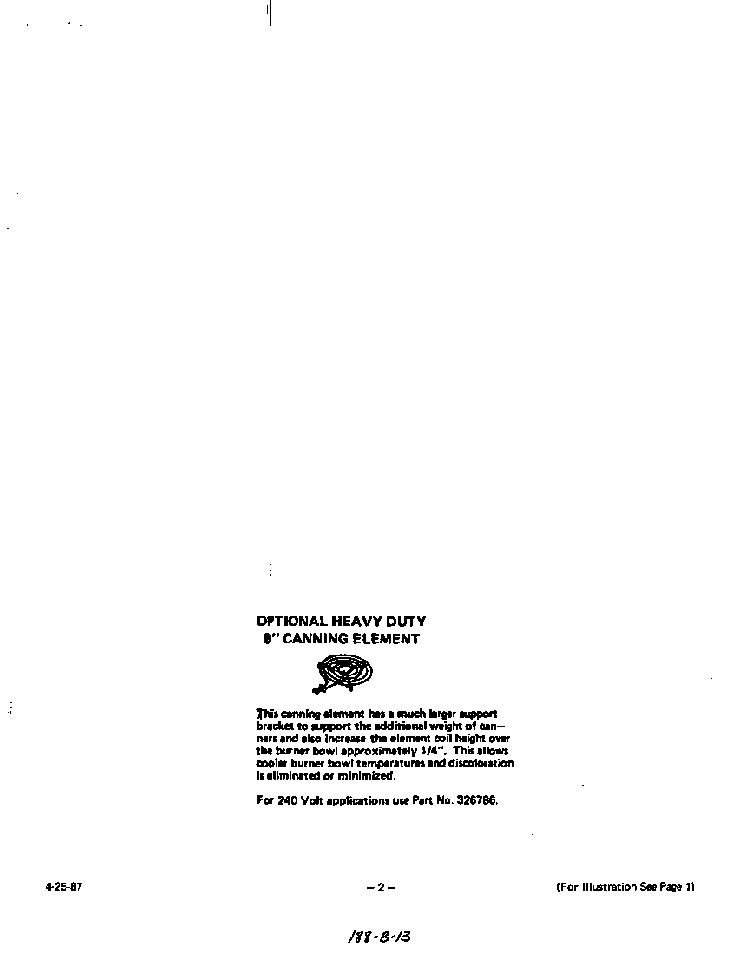 Canning Element Diagram and Parts List for C3257*0  Roper Range