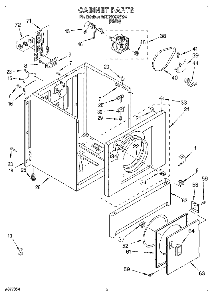 SECTION Diagram and Parts List for GCE2900XSW4  Whirlpool Dryer