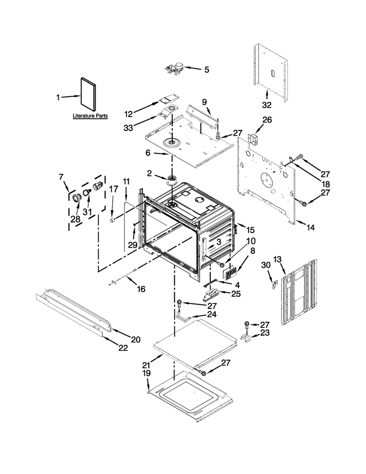 Lower Oven Parts Diagram and Parts List for WOD51EC7AB02  Whirlpool Wall Oven