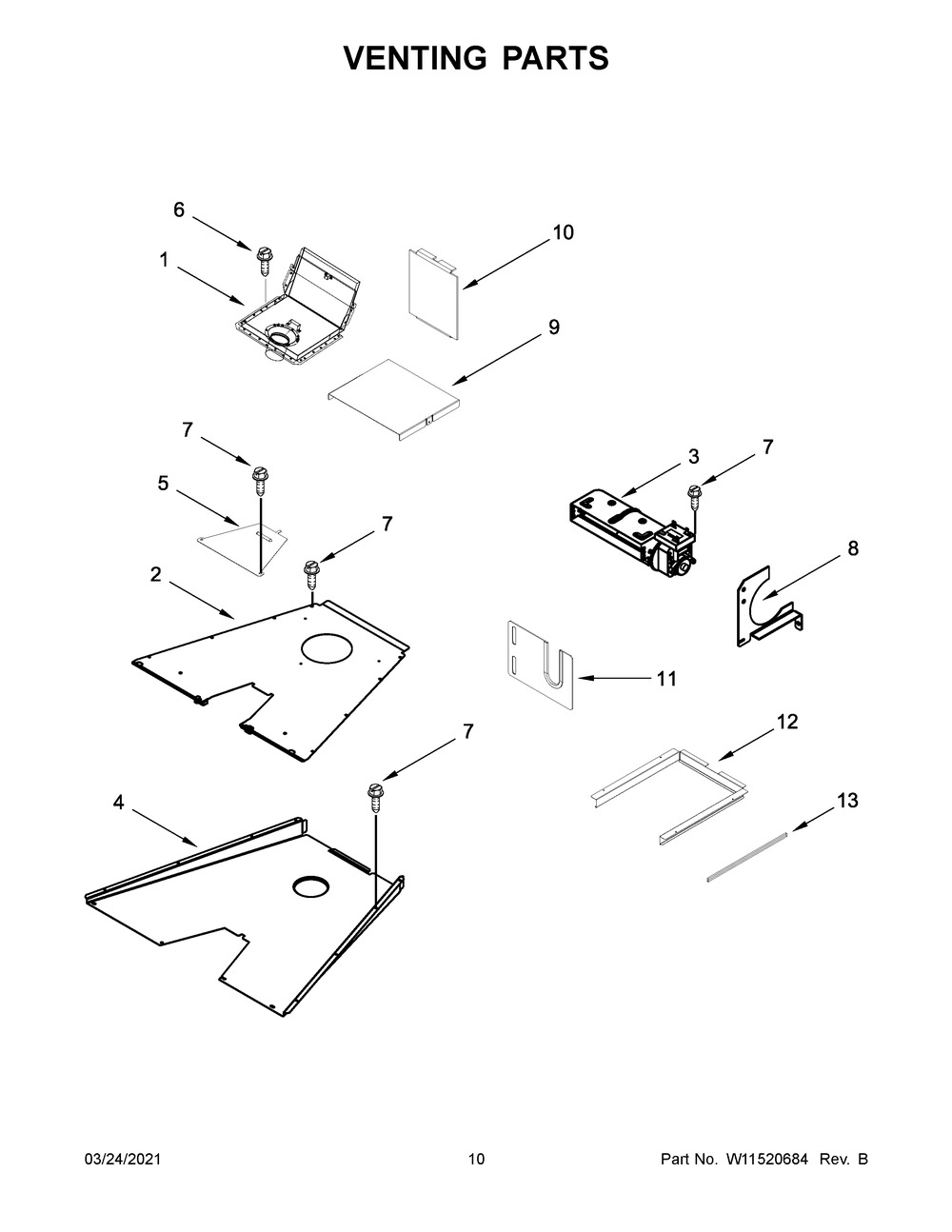 Venting Parts Diagram and Parts List for JGRP636HL01  Whirlpool Range