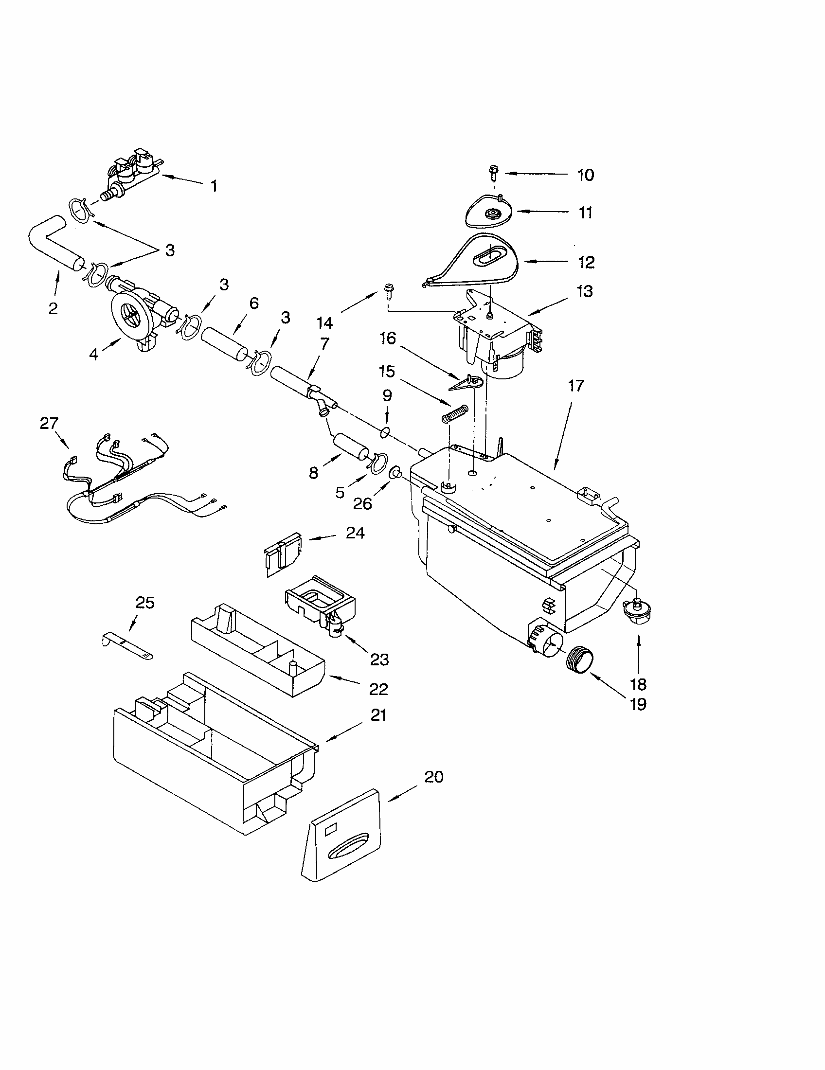 Dispenser Diagram and Parts List for 11042926220  Kenmore Washer