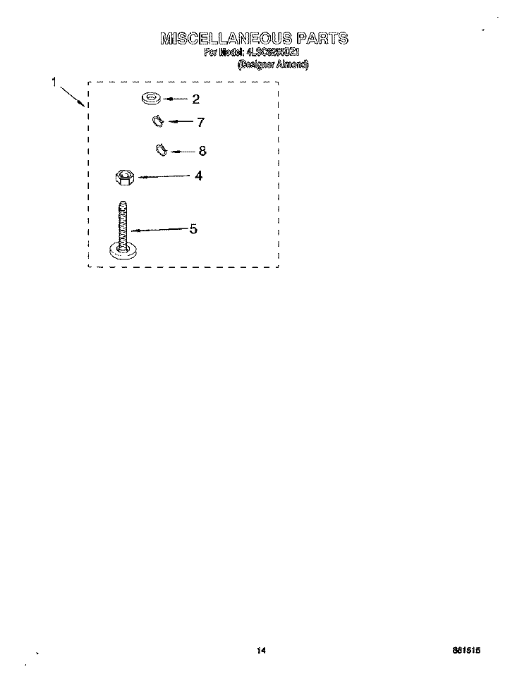 MISCELLANEOUS, LIT/OPTIONAL Diagram and Parts List for 4LSC9255DZ1  Whirlpool Washer