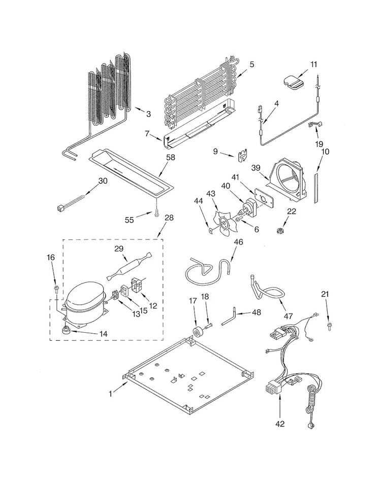 Unit Diagram and Parts List for ET8GHMXLT02  Whirlpool Refrigerator