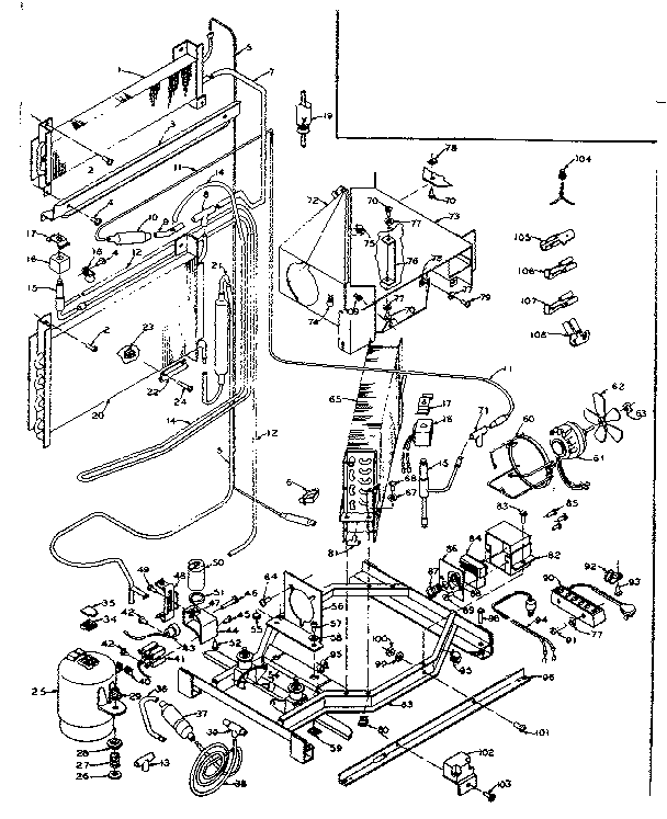 Unit Parts Diagram and Parts List for 198N18GL3  Kenmore Refrigerator