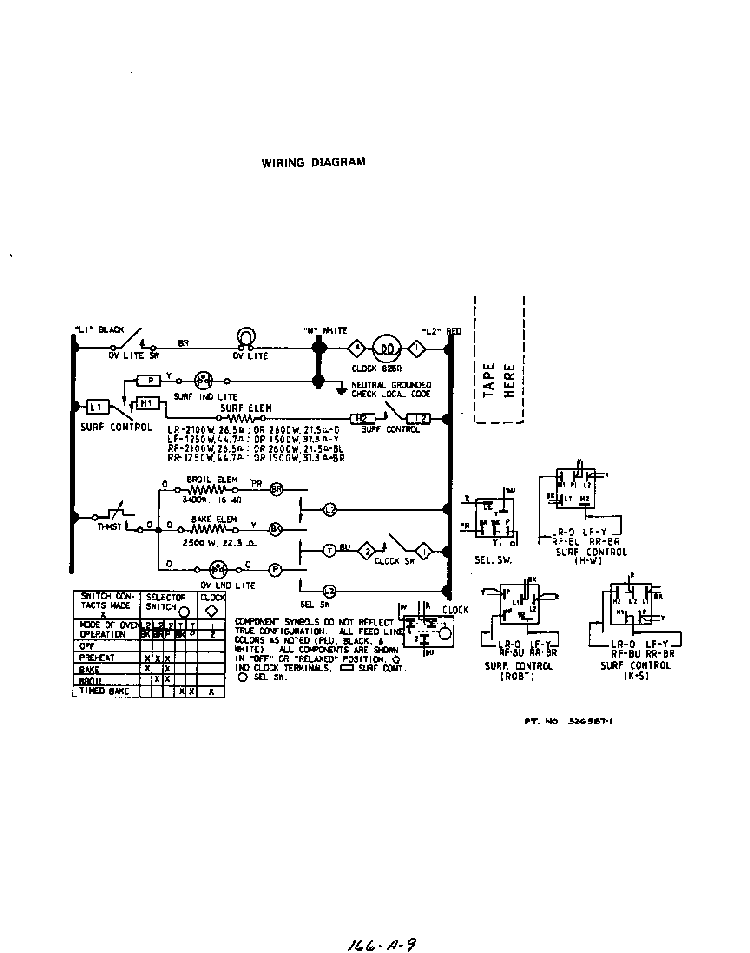 Wiring Diagram Diagram and Parts List for 2265*0A  Roper Range