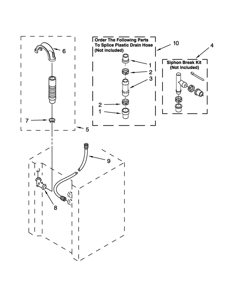 Water System Parts Diagram and Parts List for WGT3300XQ3  Whirlpool Washer Dryer Combo