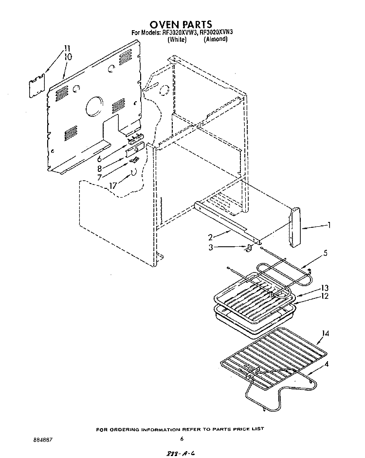 LIT/OPTIONAL Diagram and Parts List for RF3020XVW3  Whirlpool Range