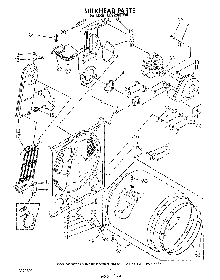 SECTION Diagram and Parts List for LE9520XTW0  Whirlpool Dryer