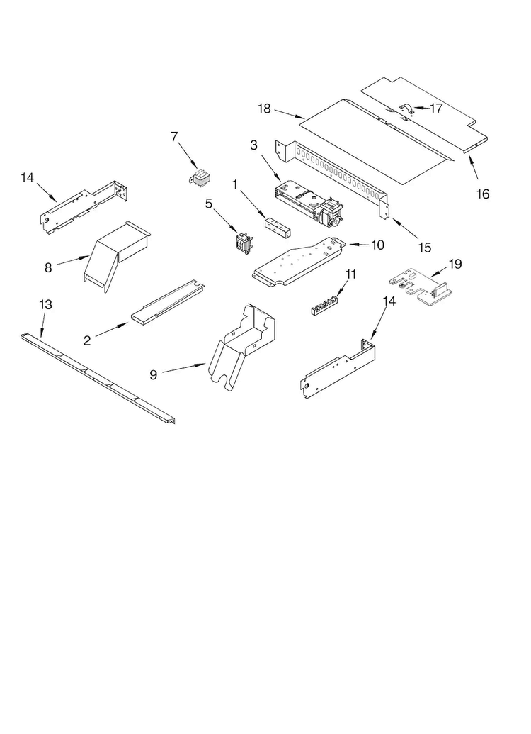 Top Venting Diagram and Parts List for KEBC208KSS00  KitchenAid Wall Oven