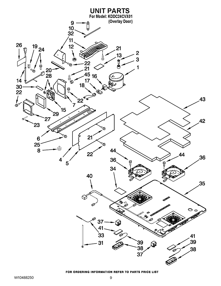 UNIT PARTS Diagram and Parts List for KDDC24CVX01  KitchenAid Refrigerator