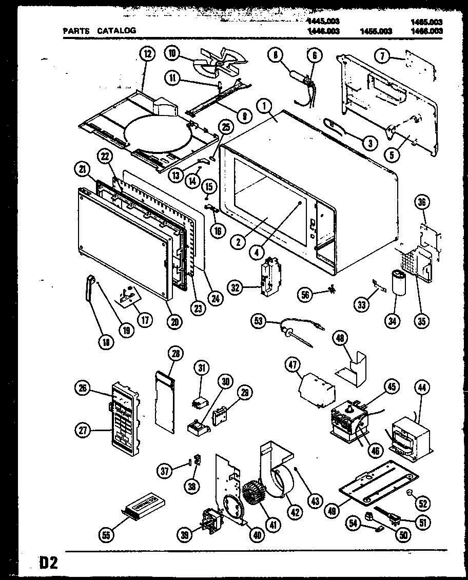 01 - Page 1 Diagram and Parts List for 1445003  Whirlpool Microwave