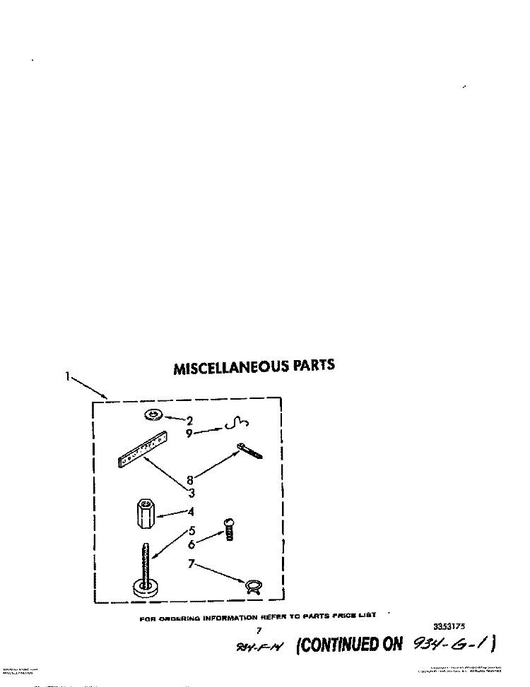 MISCELLANEOUS Diagram and Parts List for LA7700XWN0  Whirlpool Washer