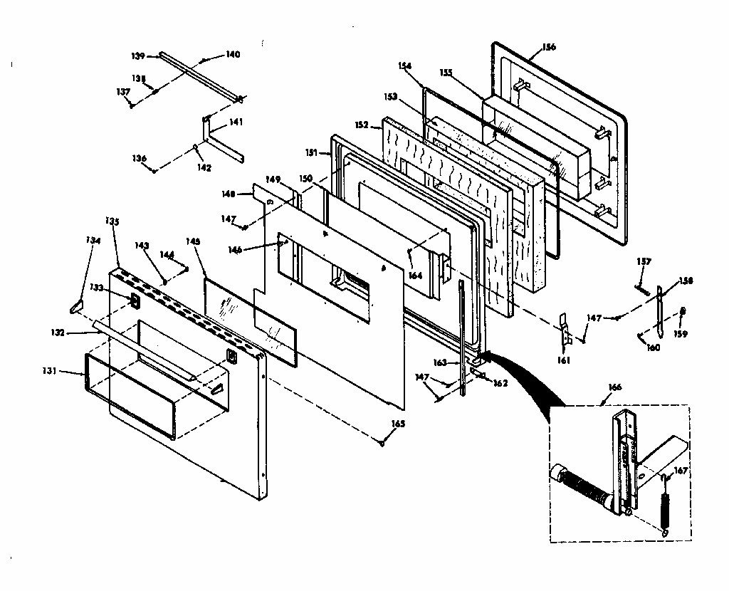 Porcelain Door Diagram and Parts List for 8504247321  Kenmore Range