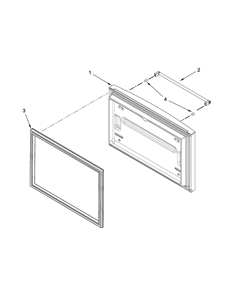 Freezer Door Parts Diagram and Parts List for KRFF302EBL00  KitchenAid Refrigerator