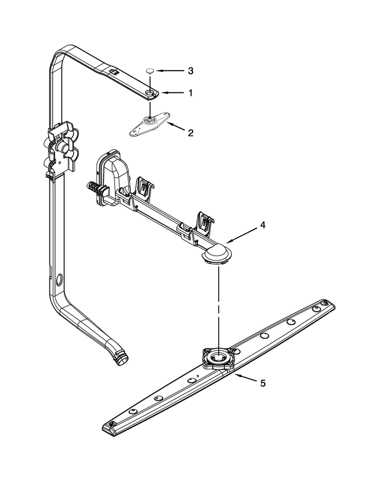 Upper Wash And Rinse Parts Diagram and Parts List for WDF530PSYB7  Whirlpool Dishwasher