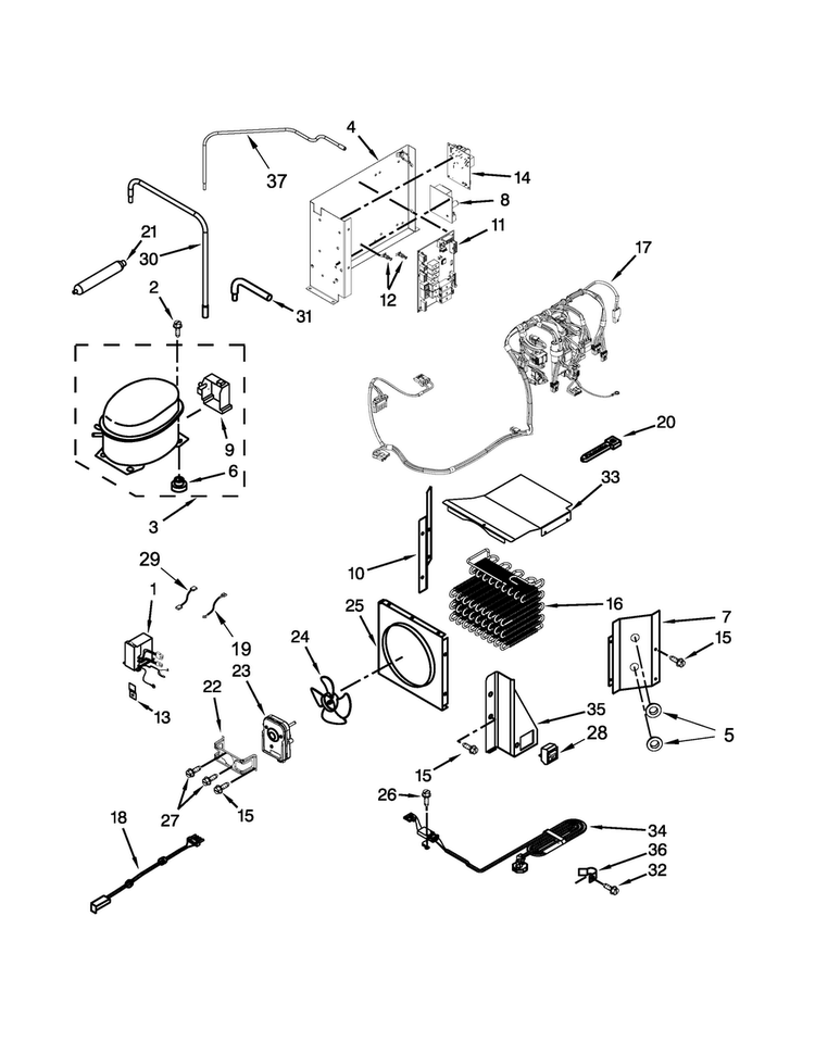 Upper Unit Parts Diagram and Parts List for KSSC42FTS18  KitchenAid Refrigerator