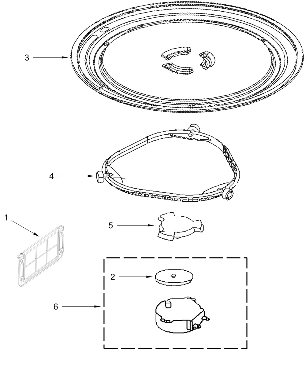 Turntable Parts Diagram and Parts List for YWMH31017HW11 YWMH31017HB11-YWMH31017HS11 Whirlpool Microwave