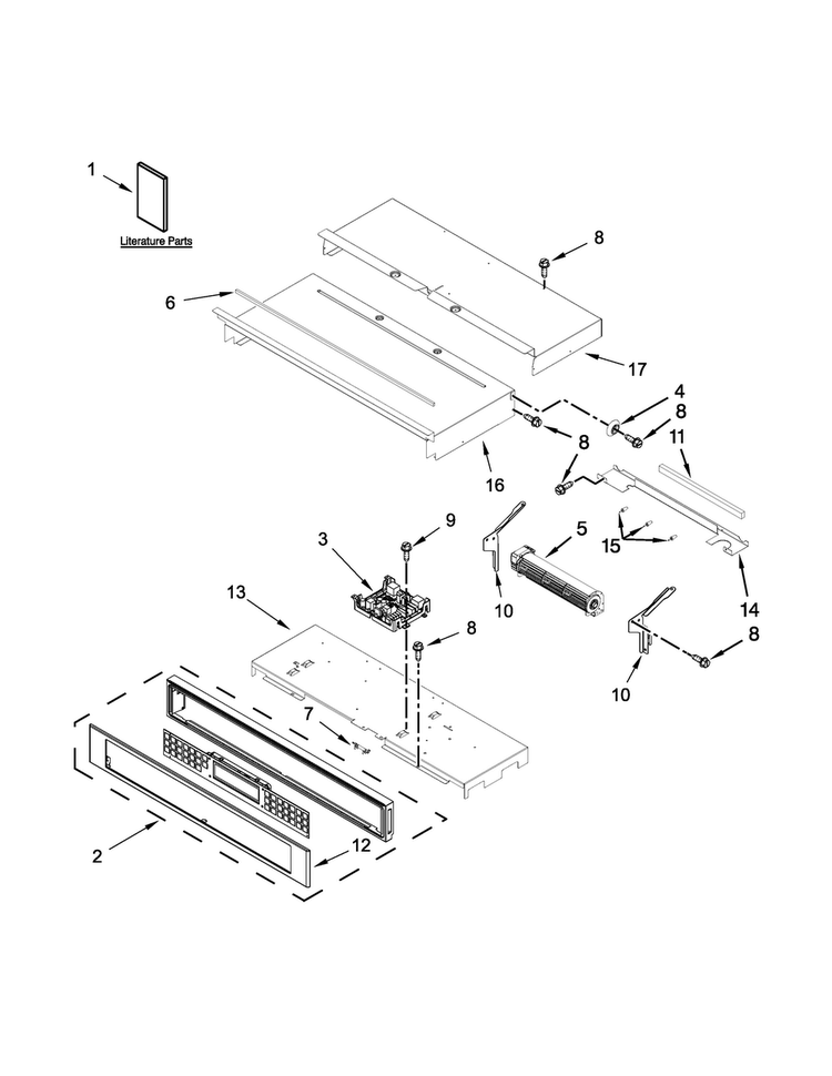 Control Panel Parts Diagram and Parts List for KODE507ESS00  KitchenAid Wall Oven