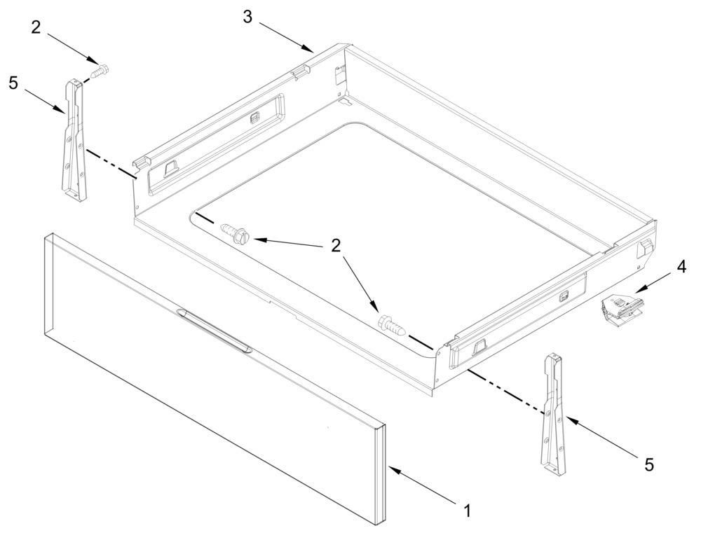 Drawer Parts Diagram and Parts List for YWFES7030SZ0  Whirlpool Range
