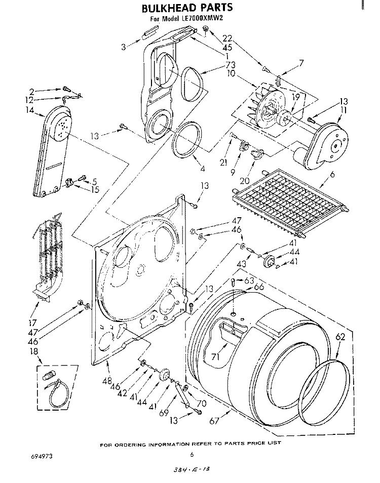 SECTION Diagram and Parts List for LE7000XMW2  Whirlpool Dryer
