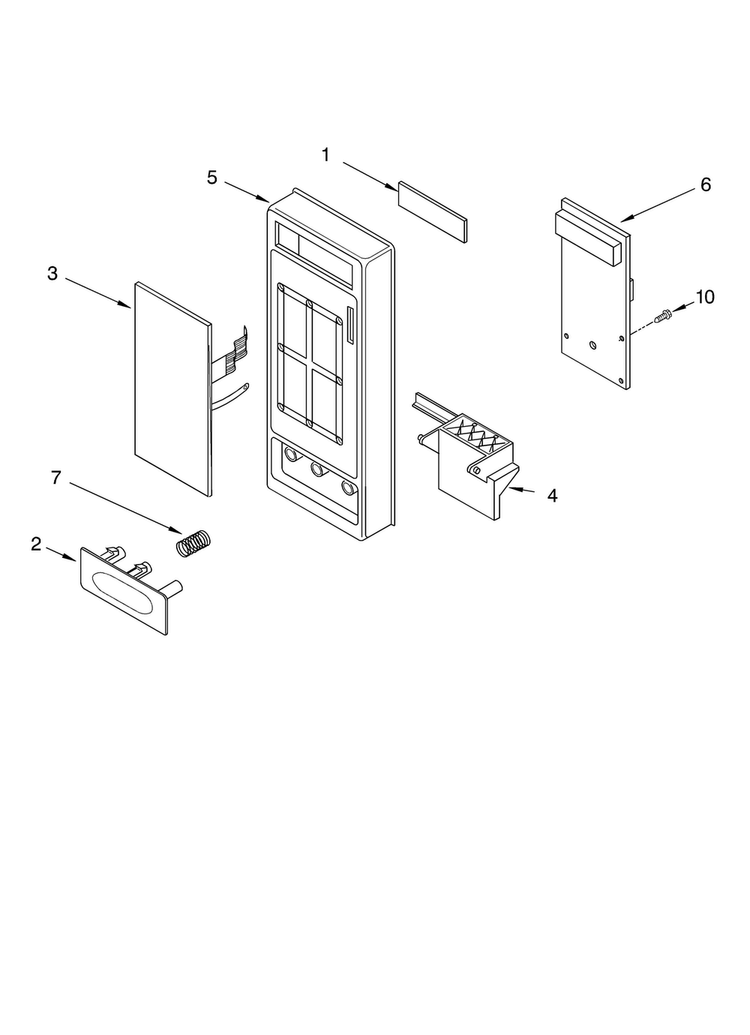 Control Panel Diagram and Parts List for MT4110XKB0  Whirlpool Microwave