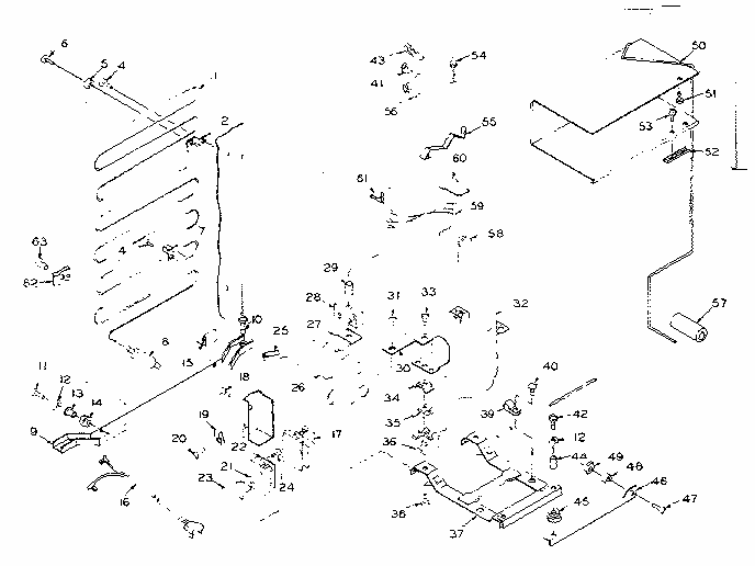 Refrigerator Unit Parts Diagram and Parts List for 106R12A  Kenmore Refrigerator