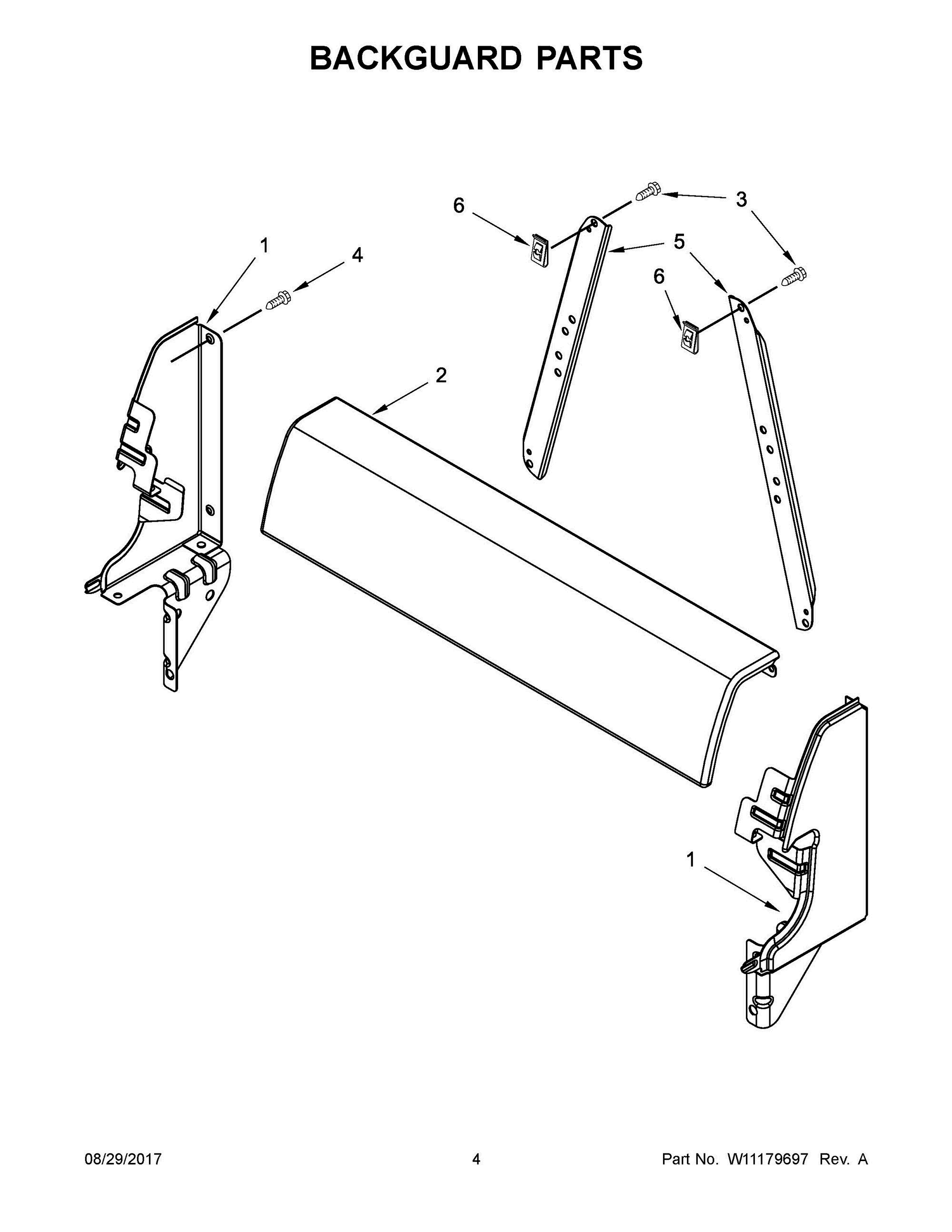 03 - BACKGUARD PARTS Diagram and Parts List for AGG222VDW4  Whirlpool Range
