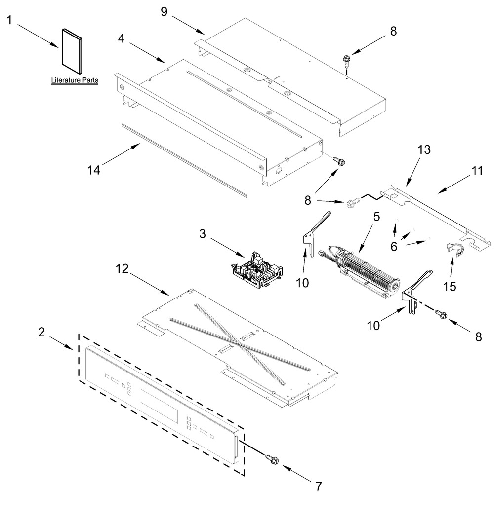 Control Panel Parts Diagram and Parts List for JOEDC530RM00  Whirlpool Wall Oven
