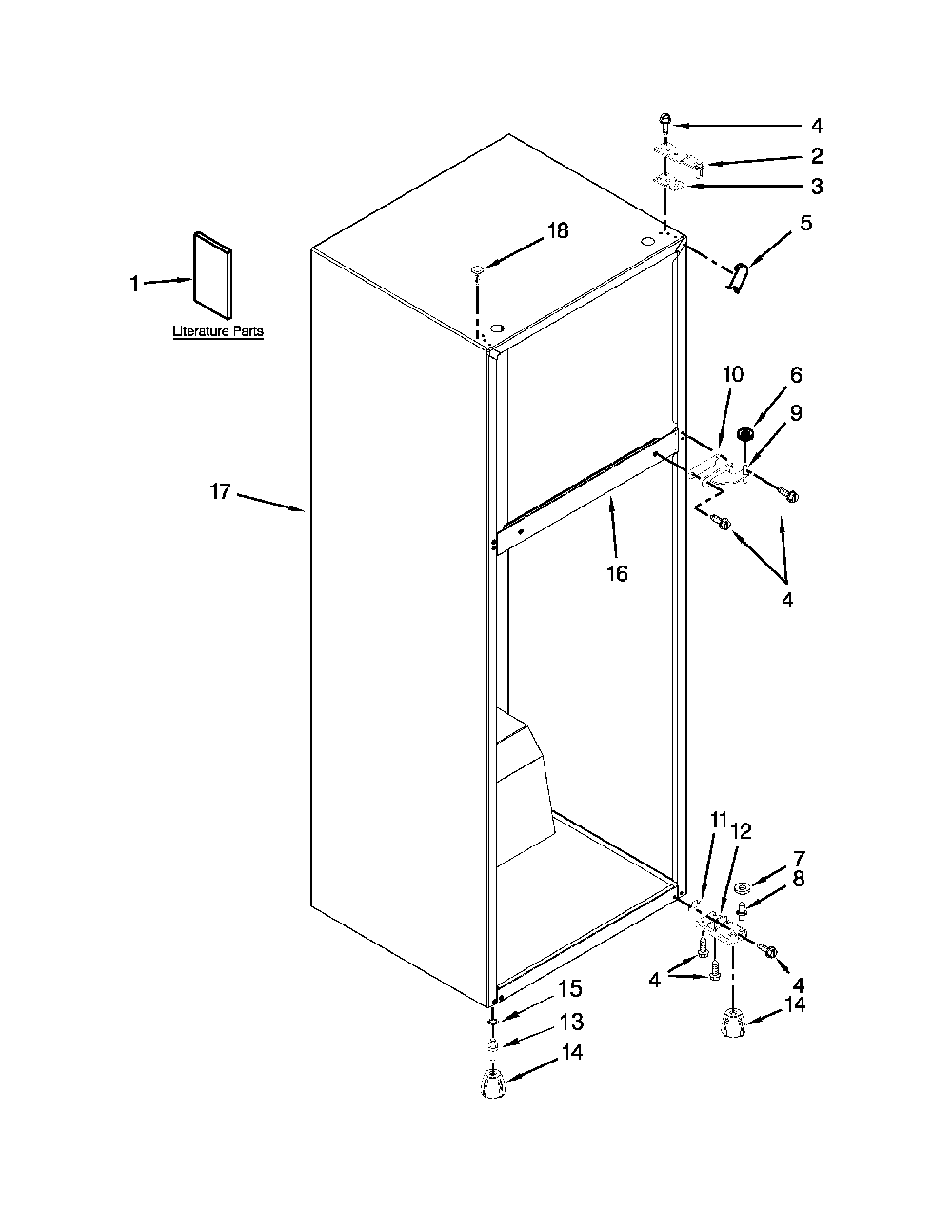 Cabinet parts Diagram and Parts List for 10676393412  Kenmore Refrigerator