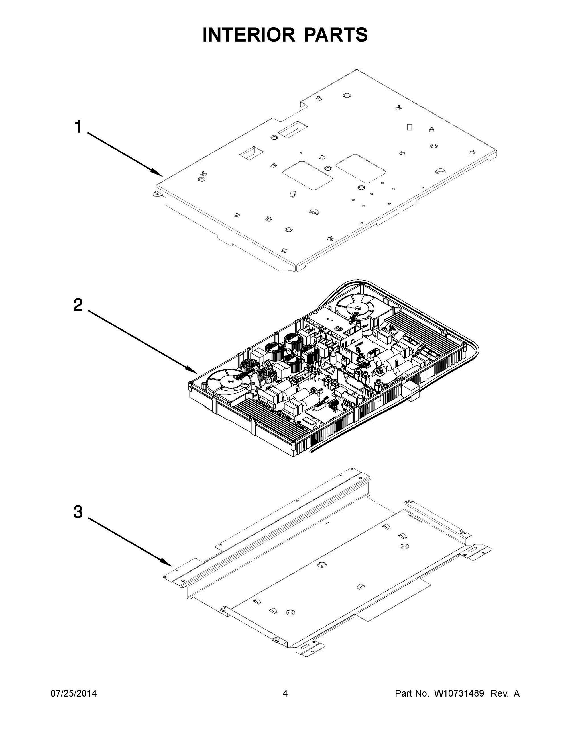03 - INTERIOR PARTS Diagram and Parts List for YWFI910H0AS1  Whirlpool Range