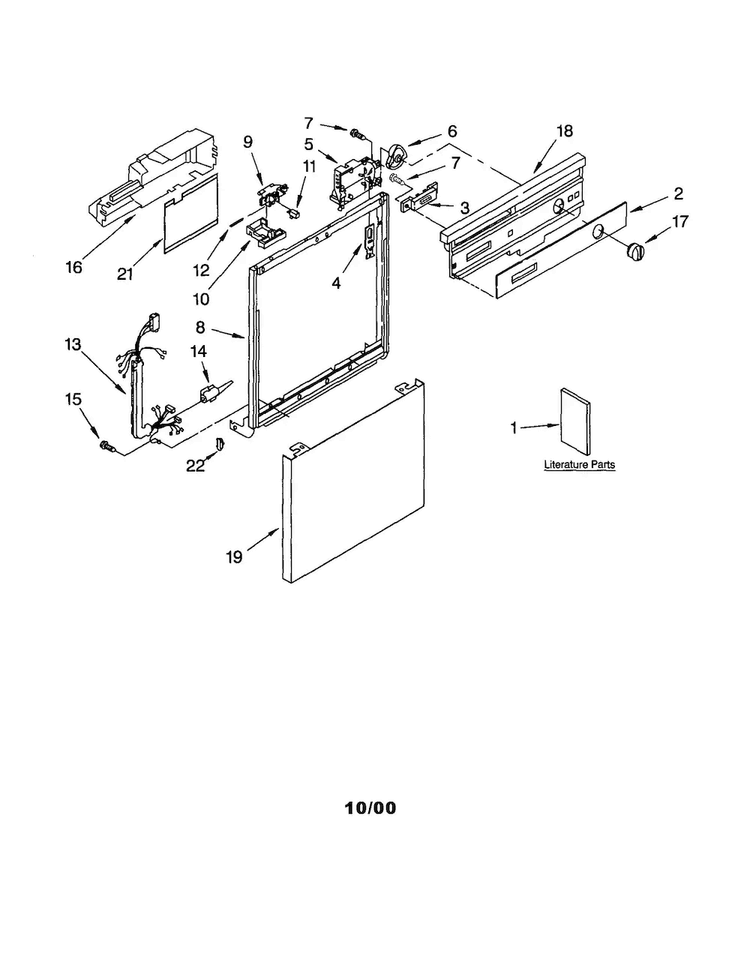 Frame And Console Diagram and Parts List for DU850DWGB2  Whirlpool Dishwasher