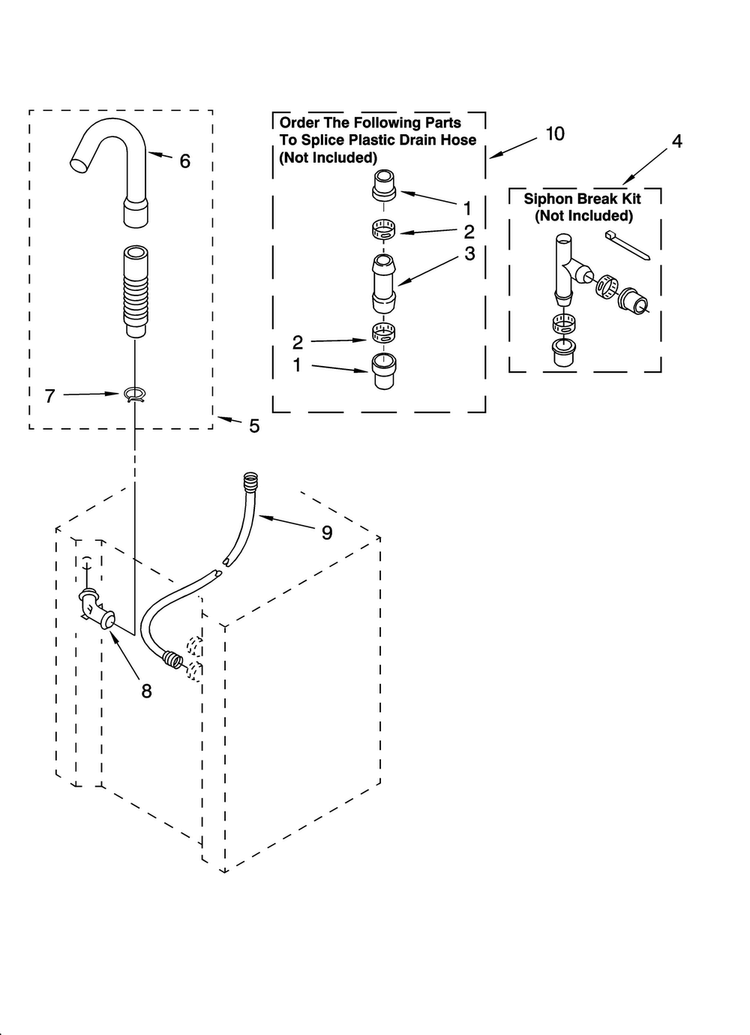 Water System Parts Diagram and Parts List for 11088752794  Kenmore Washer Dryer Combo