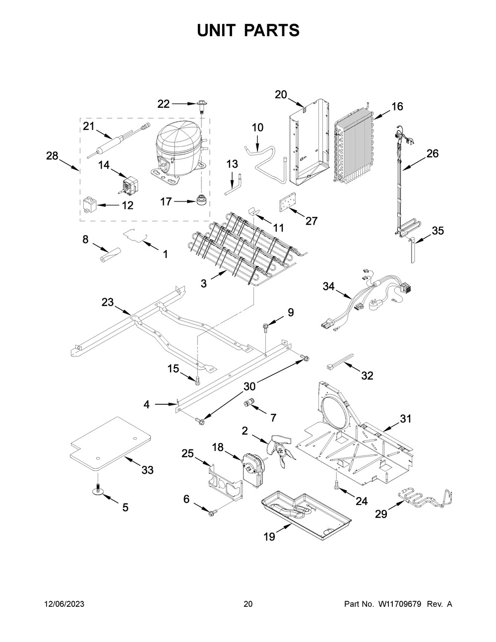 Unit Parts Diagram and Parts List for WRS311SDHB09  Whirlpool Refrigerator