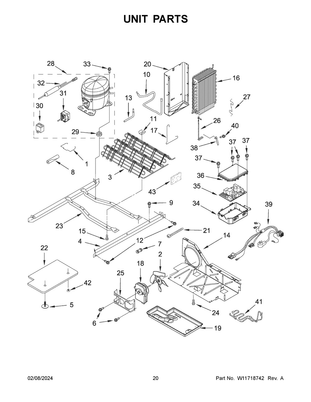 Unit Parts Diagram and Parts List for WRS321SDHB10  Whirlpool Refrigerator