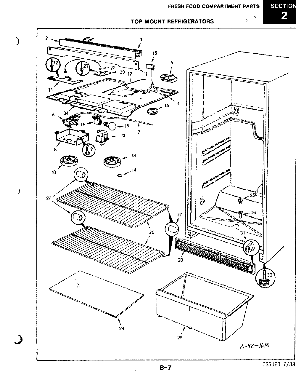 03 - Fresh Food Compartment Diagram and Parts List for RB15CA-2AL  Whirlpool Refrigerator