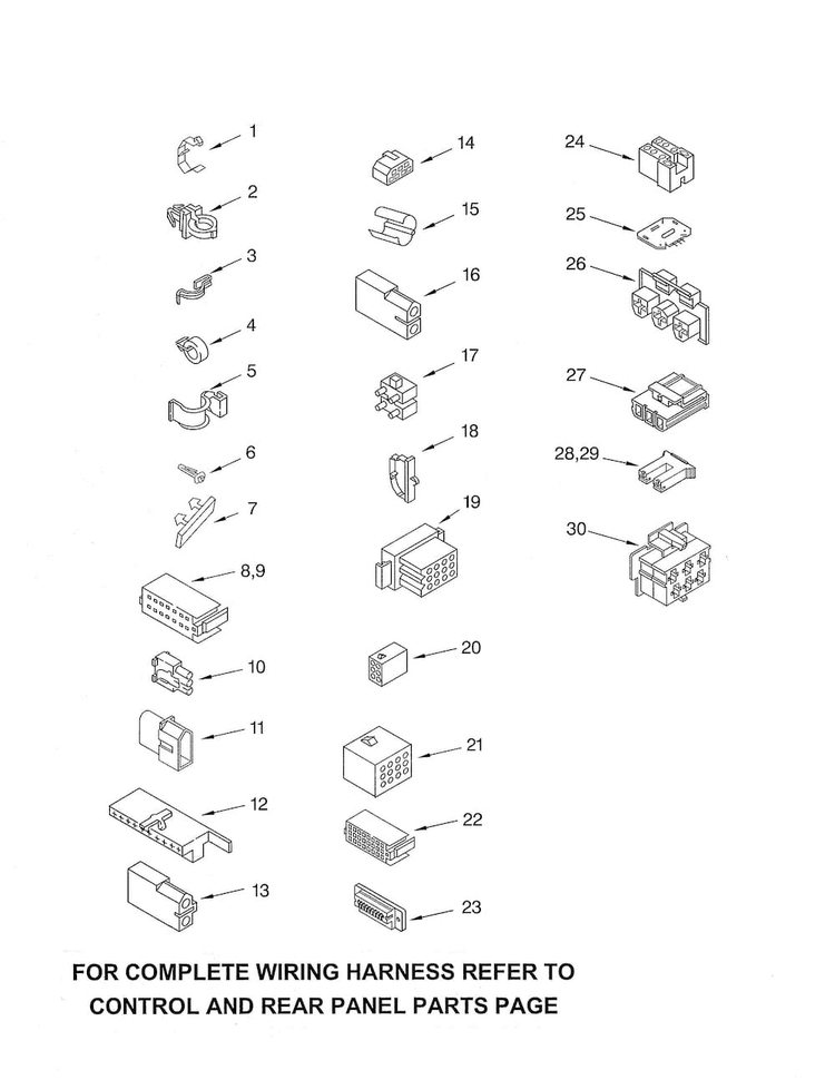 Wiring Harness Diagram and Parts List for LSR6333LQ0  Whirlpool Washer