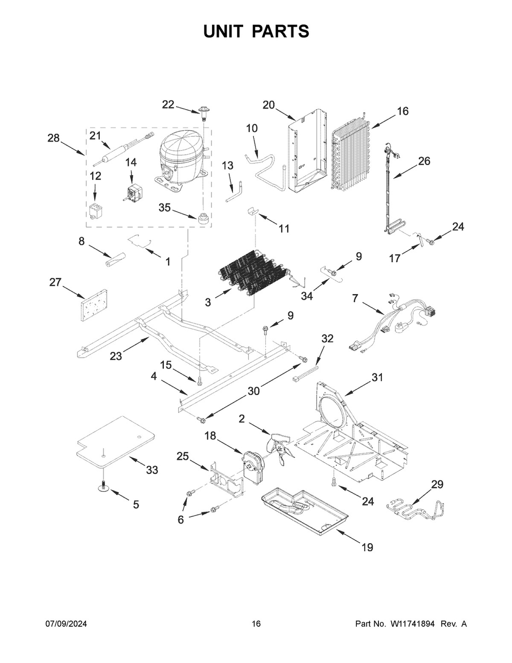 09 - Unit Parts Diagram and Parts List for MSS25N4MKZ10  Whirlpool Refrigerator
