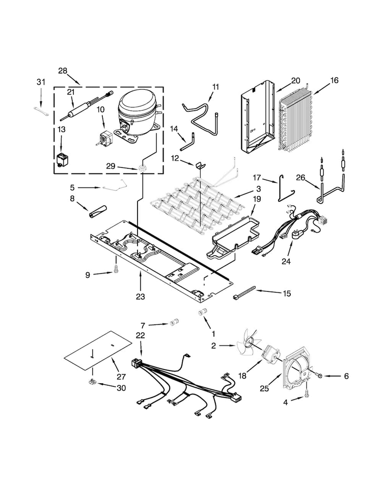 Unit Parts Diagram and Parts List for WRS571CIDW00  Whirlpool Refrigerator