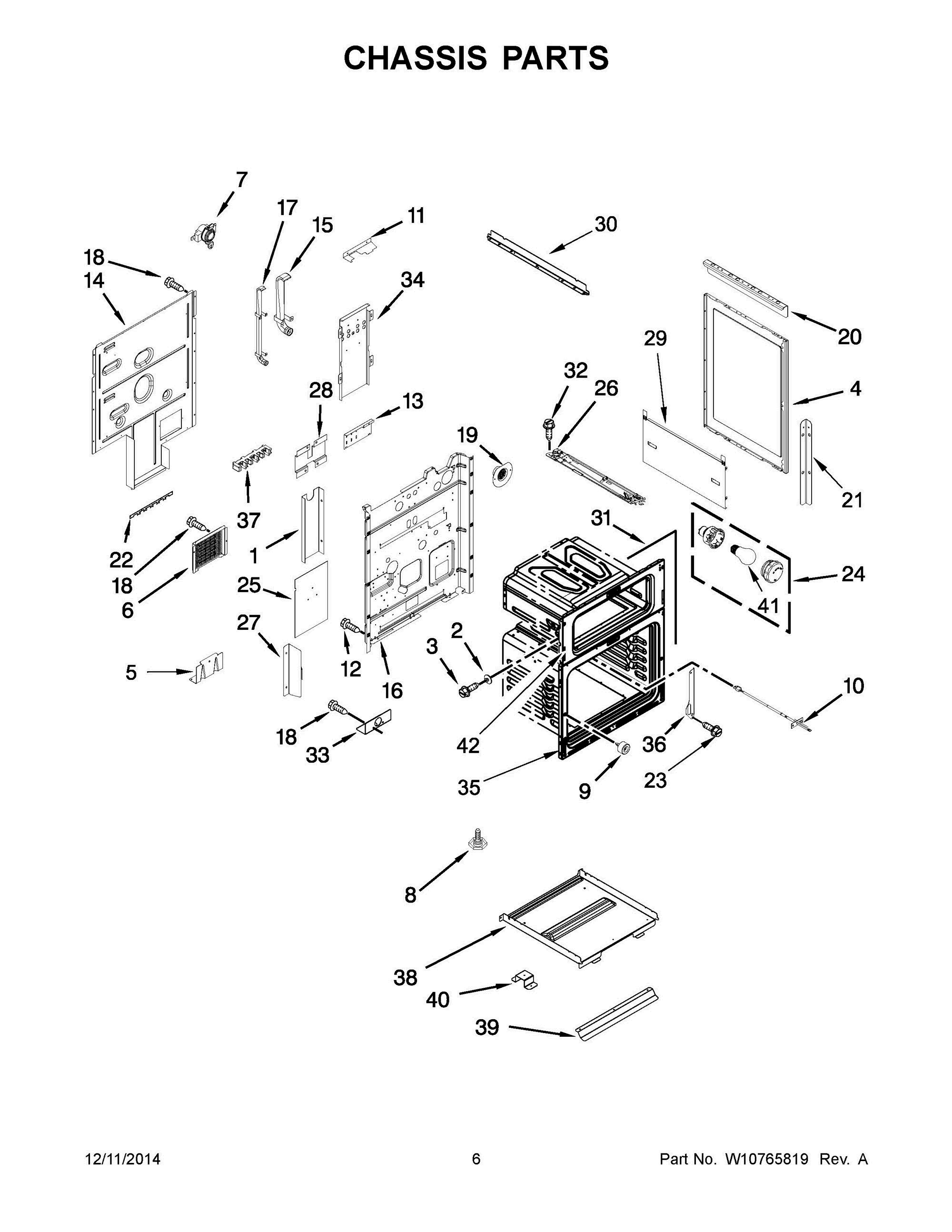 04 - CHASSIS PARTS Diagram and Parts List for YKER507XSS04  Whirlpool Range