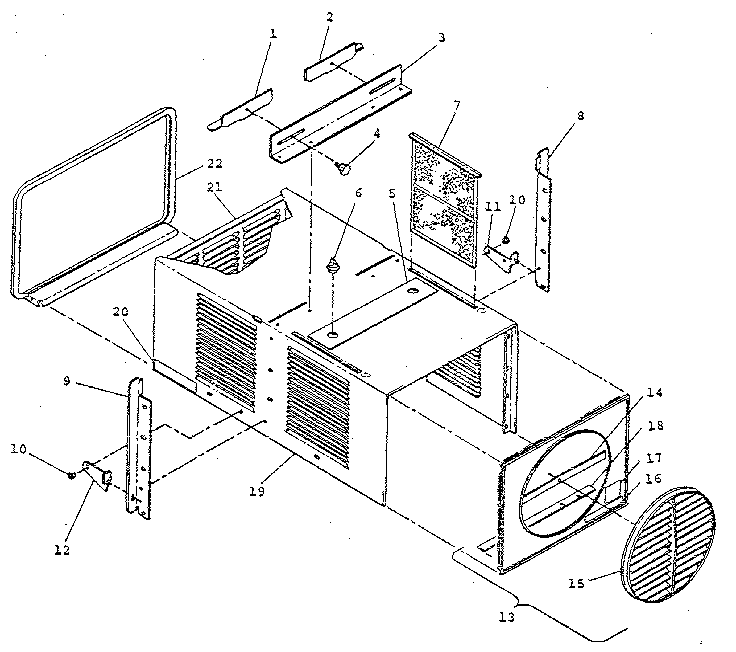Cabinet Diagram and Parts List for 4848790600  Kenmore Air Conditioner