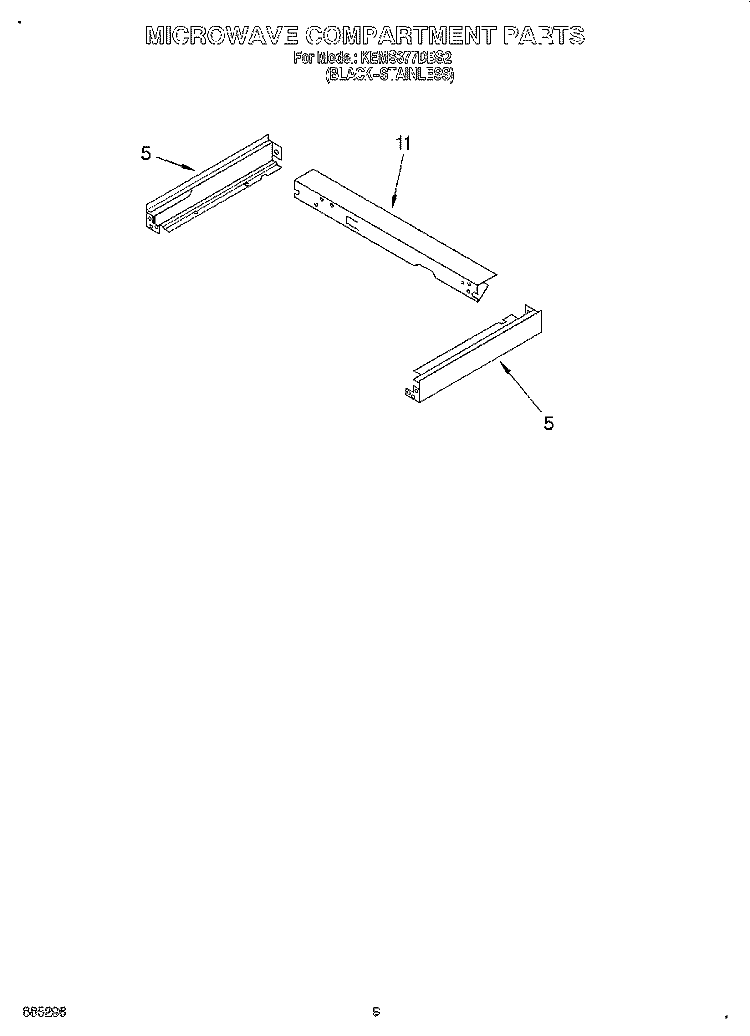 MICROWAVE COMPARTMENT Diagram and Parts List for KEMS377DBS2  KitchenAid Microwave Oven Combo